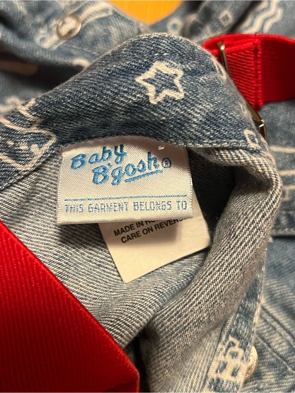 Vintage Baby B’gosh OshKosh 3-6M Denim Nautical Ship Print Shortalls